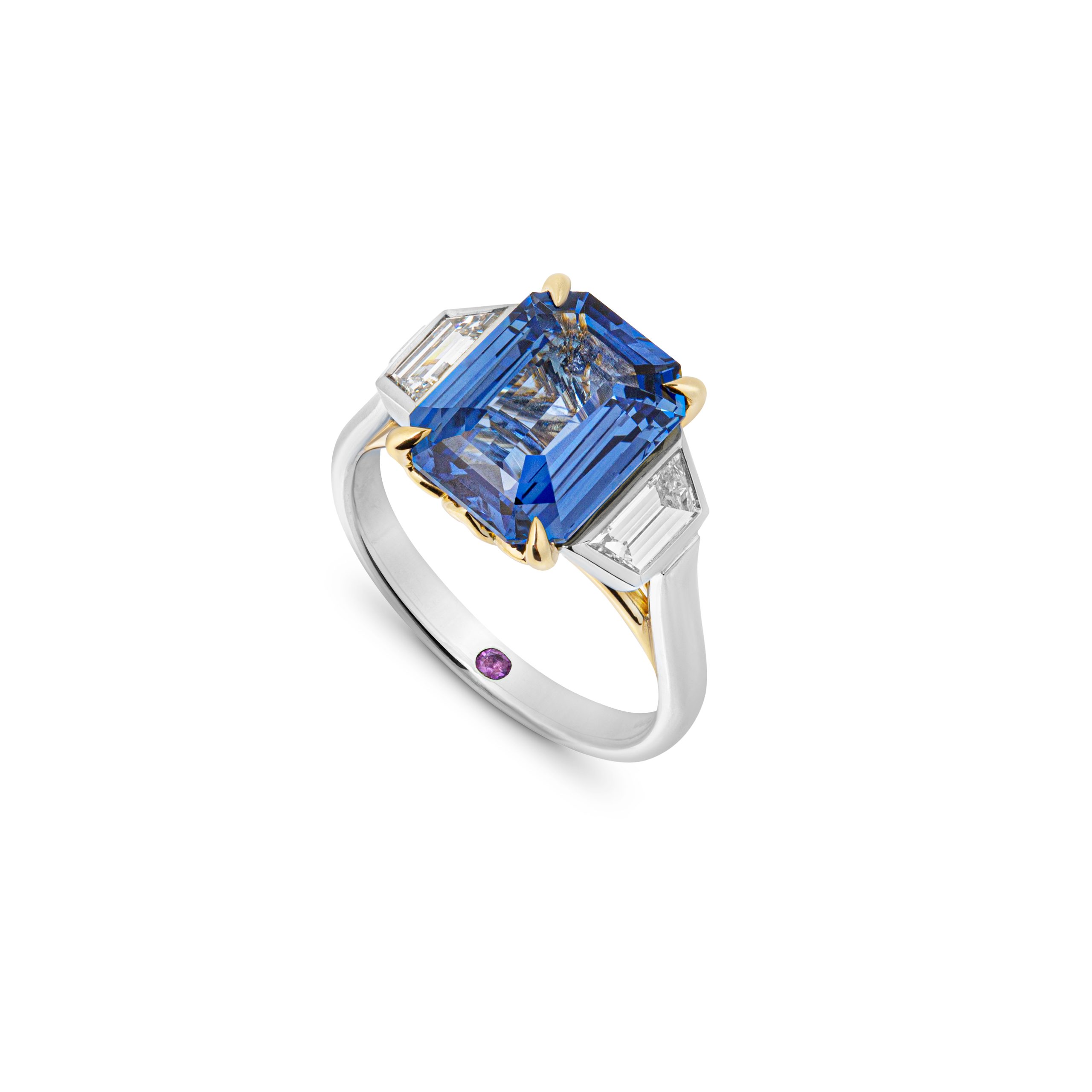 Sapphire and diamond bespoke engagement ring by W&W Jewellery in Clapham