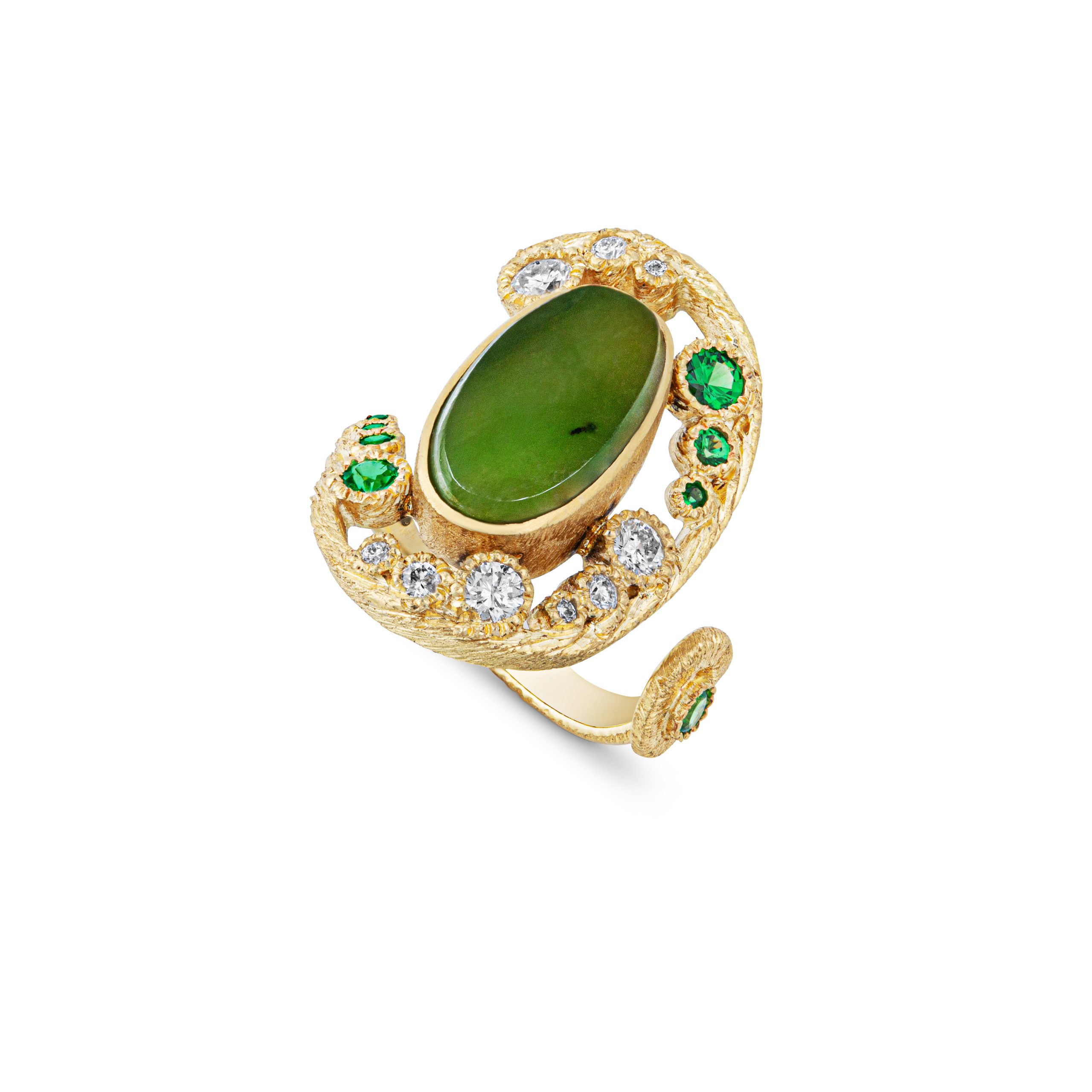 Unique fern inspired ring by custom jeweller W&W Jewellery