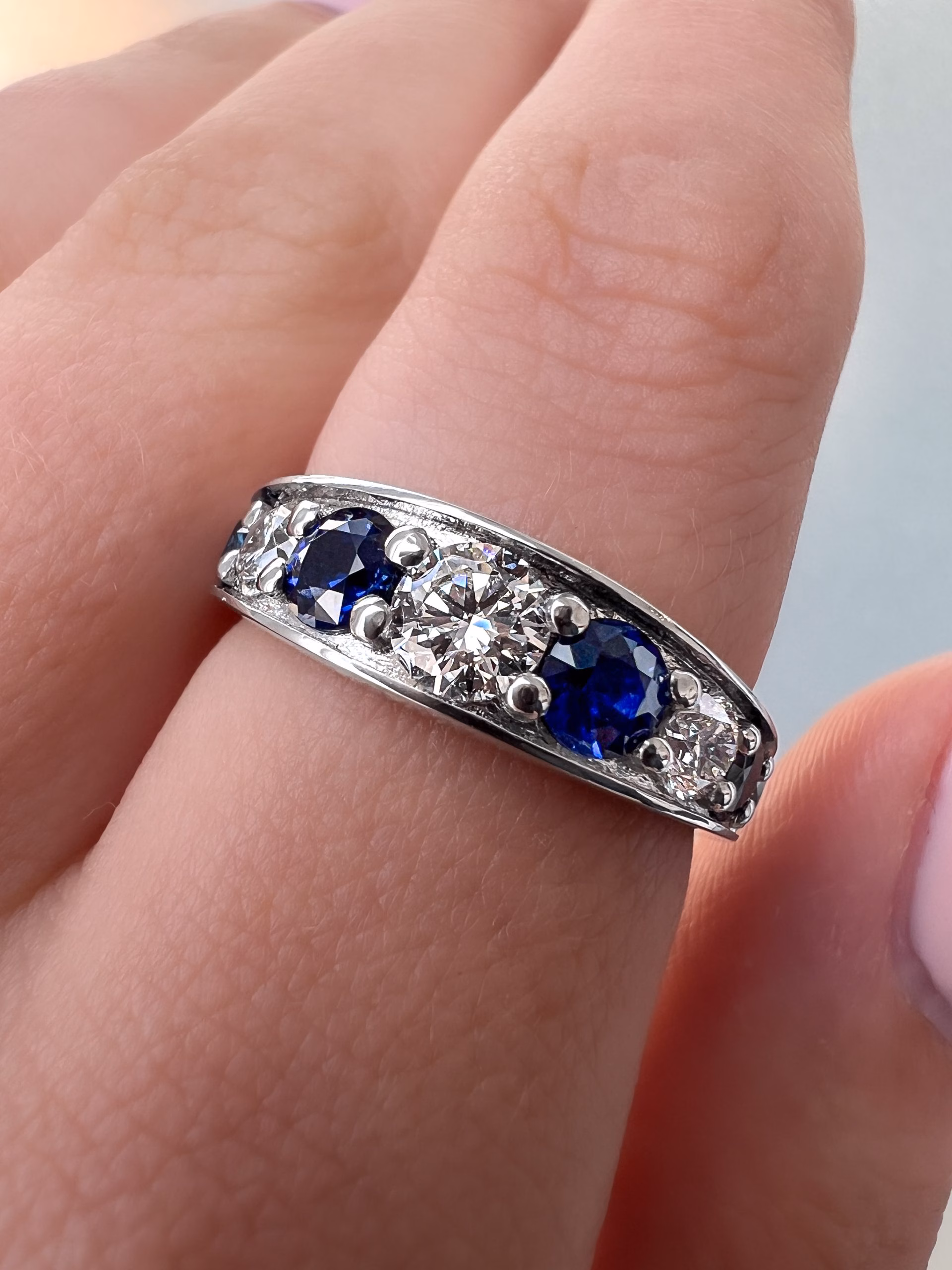 Sapphire Ring on hand