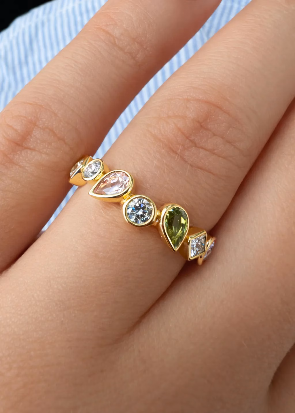 Multi-Gemstone Custom Eternity Ring