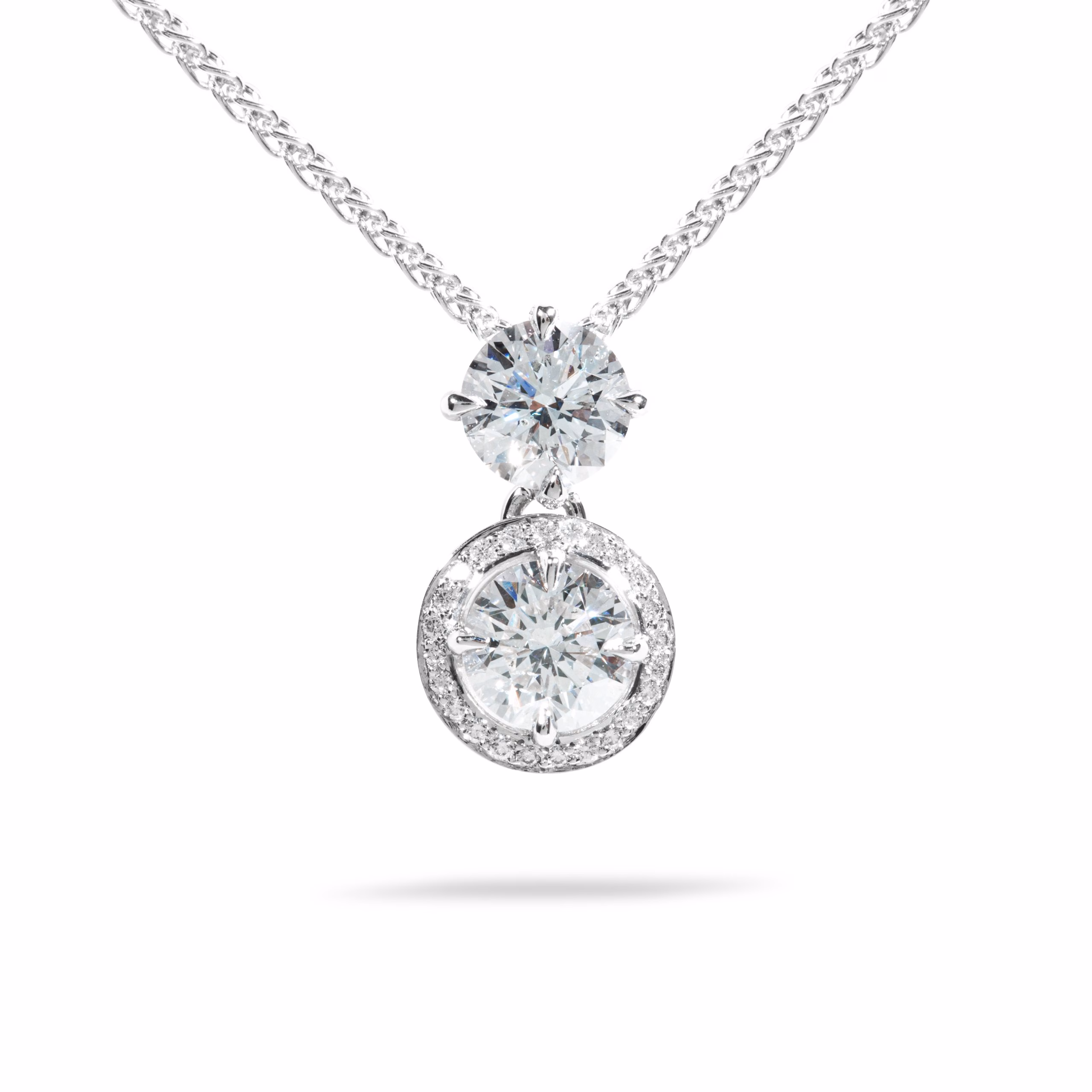 Bespoke double diamond pendant